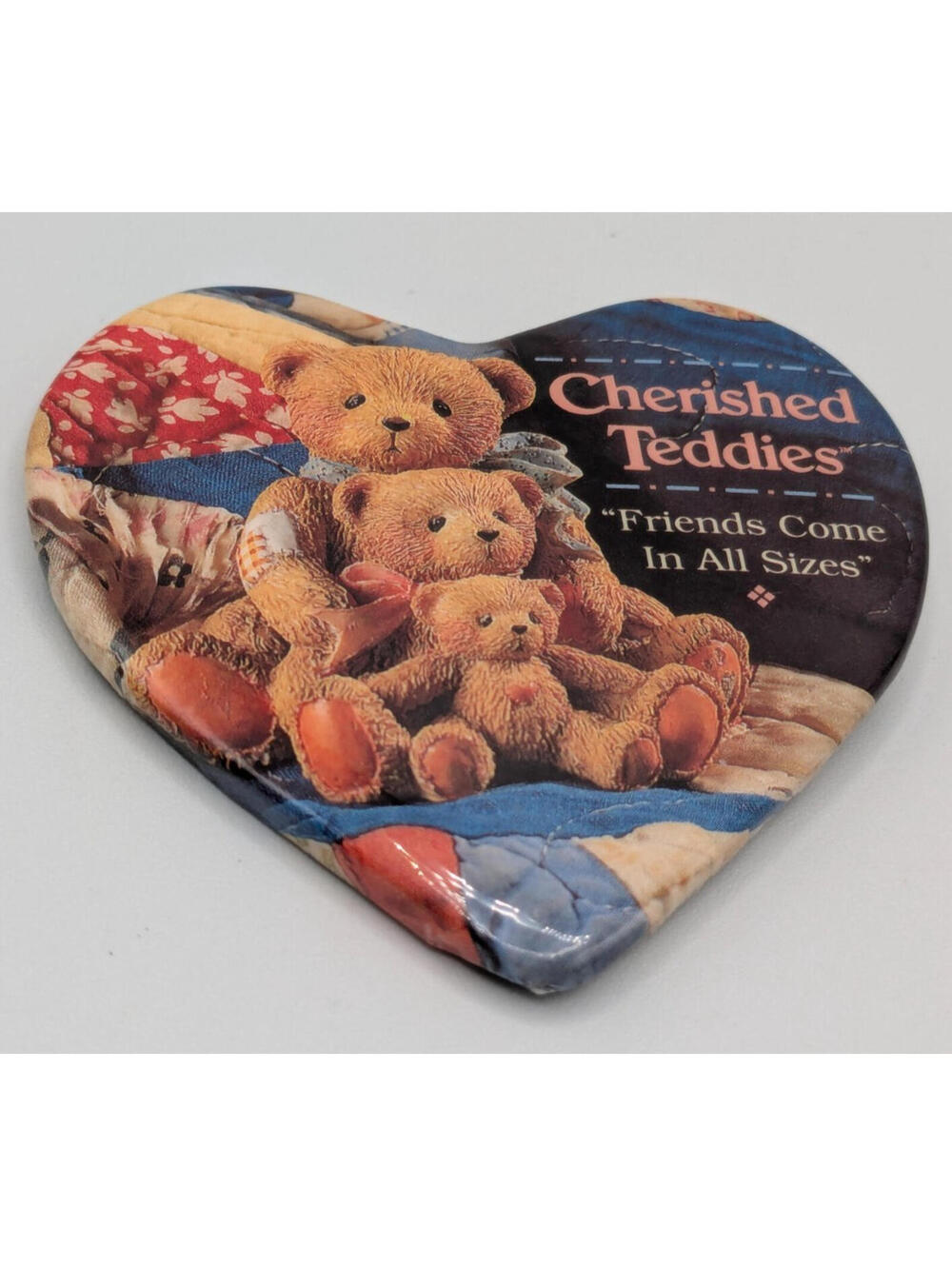 Cherished Teddies Heart Pin Friends Come in All Sizes 1990's